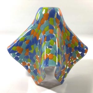 Handmade Glass Chip Pendant Light Shade: Custom Color Combinations