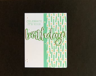 Candle Birthday Card: Handmade Glitter Glitz Greeting Card