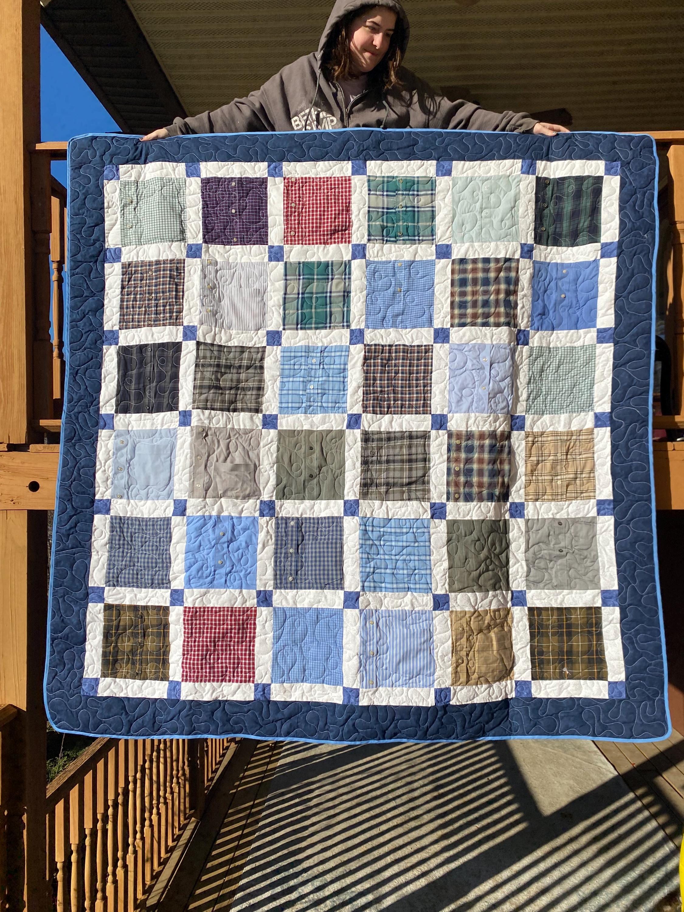 Custom Memory Quilt: Made From Shirts, Jeans, and More - DEPOSIT 