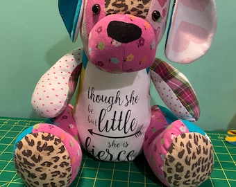 Memory Puppy Keepsake: Custom Dog Stuffed Animal Made from Loved Ones Clothes