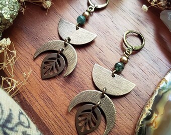 Forest Fae Oxidized Abstract Brass Earrings, Geometric Earrings, Modern Jewelry, Boho, Gift for Her, Handmade Jewelry, Oxidized, Geometric