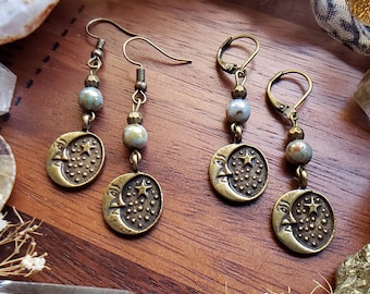 Lunar Love Earrings, Moon Earrings, Handmade Jewerly, Gifts for Her, Lunar Jewelry, Celestial Jewelry, Moon, Christmas Gifts, Handmade, Boho