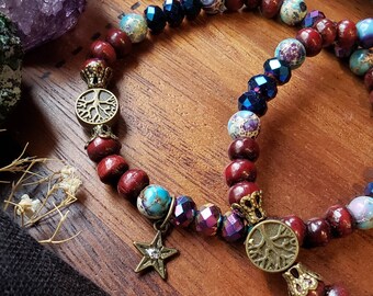 Shine Bright Beaded Bracelet, Beaded Jewelry, Gift for Her, Stretch Bracelet, Handmade Jewelry, Layer Bracelet, Celestial Jewelry, Handmade
