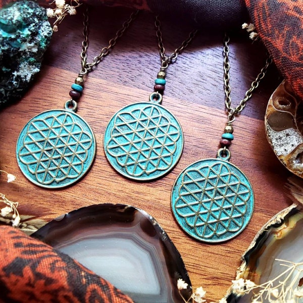 Flower of Life Inspired Necklace, Geometric Jewelry, Flower of Life, Unisex Jewelry, Gifts for Him, Gifts for Her, Sacred Geometry, Boho