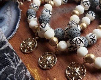 Wander On Diffuser Bead Bracelet, Lava Bead Bracelets, Aromatherapy, Bracelets, Gifts for Her, Bone Jewelry, Diffuser Bead Bracelets, Tribal