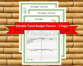 travel budget etsy
