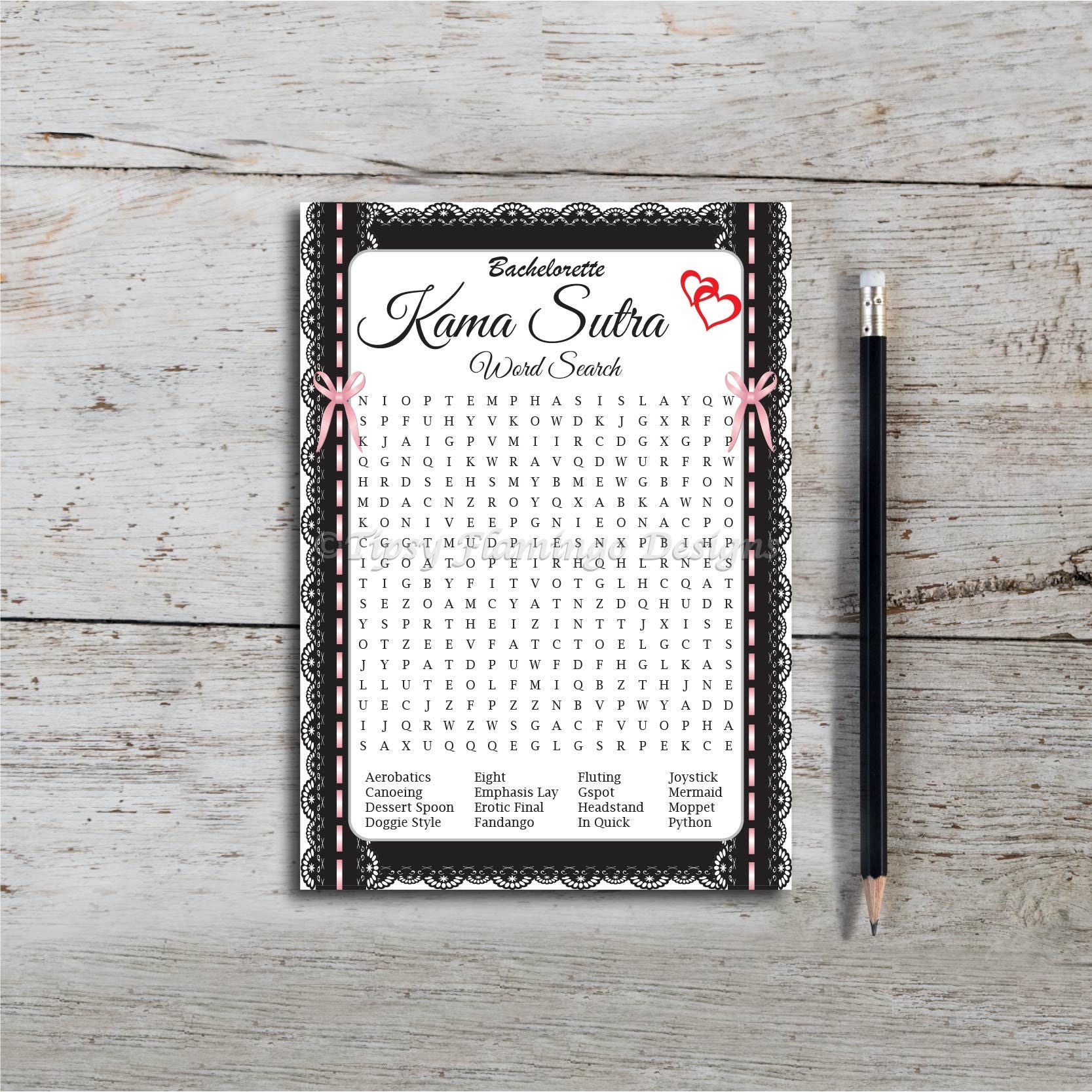 Word Search Naughty Bachelorette Party Game Wedding Shower | Etsy