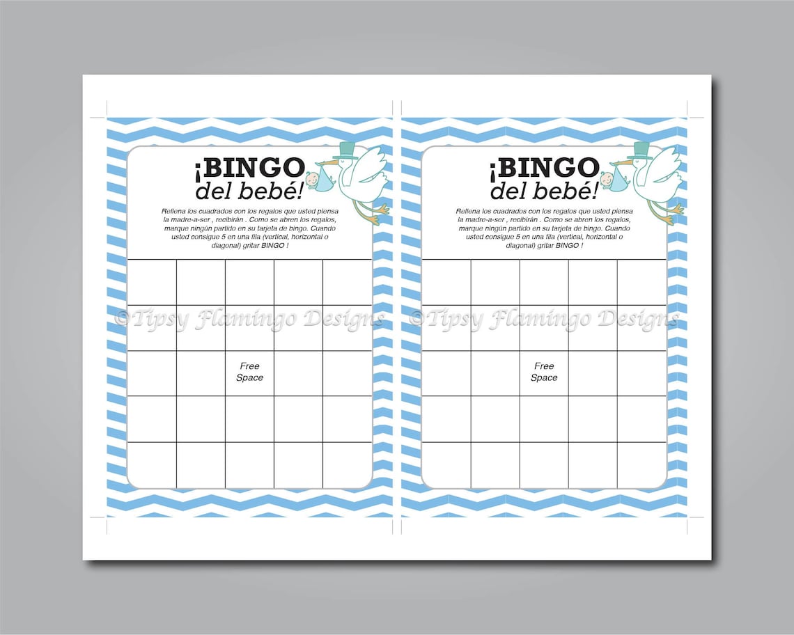 Baby Shower Bingo Spanish Baby Shower Game Espanol Baby Etsy