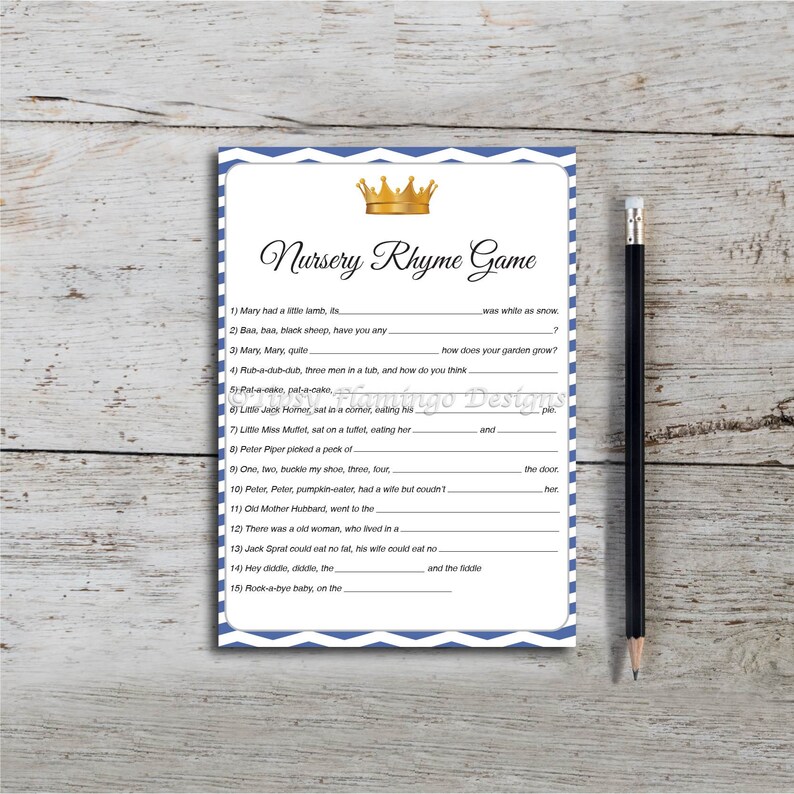 Nursery Rhyme Baby Shower Game Shower Game Rhyming Game Etsy Nursery Rhyme Baby Shower Game Shower Game Rhyming Game Etsy