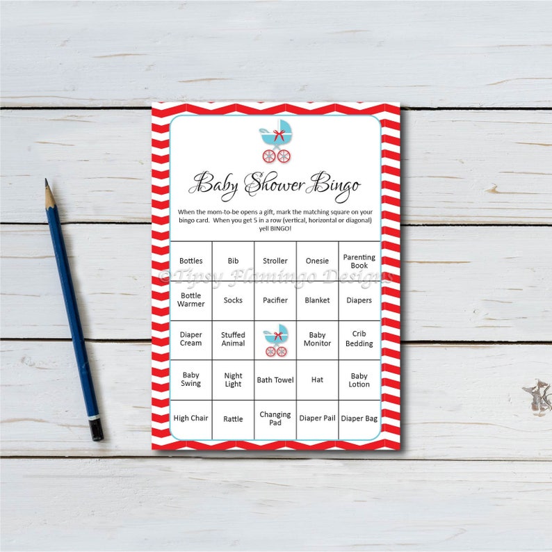 Baby Shower Bingo Baby Shower Game 60 Cards Bingo Shower Etsy