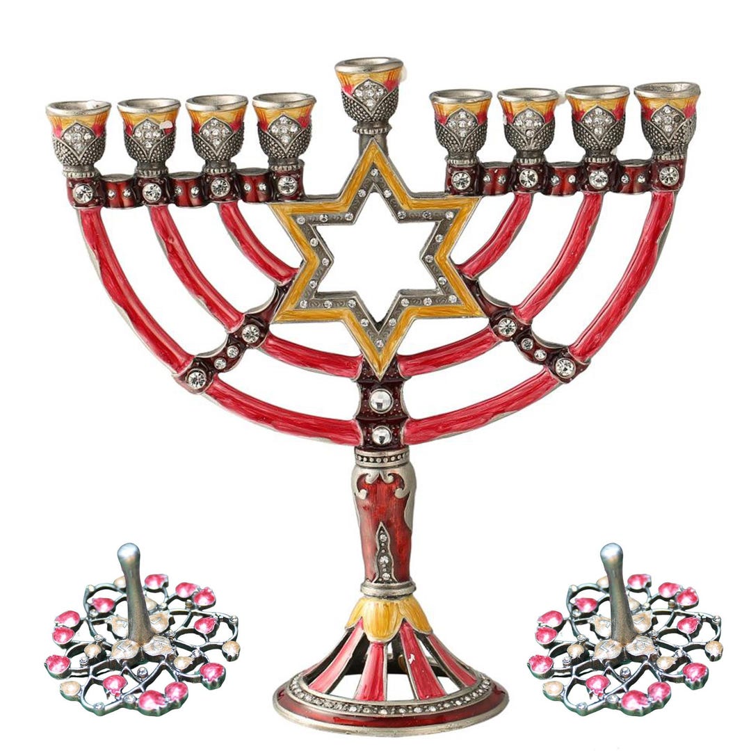 Dreidel Hanukkah In Alluminio Smaltato – Giocattolo Tradizionale Ebraico Per Bambini