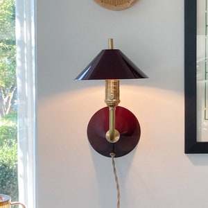 Burgundy Plug in wall sconce The Bungalow Light Dimming Wall Lamp image 7