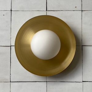 Brushed Brass Sconce Pearl Bathroom Vanity Light Modern Wall Art Brushed Brass