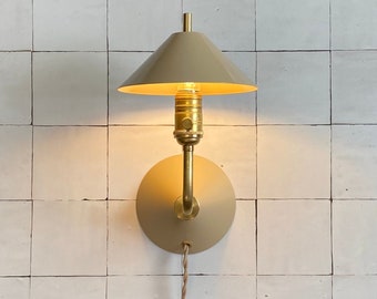 Beige Plug in wall sconce •  The Bungalow Light • Dimming Wall Lamp