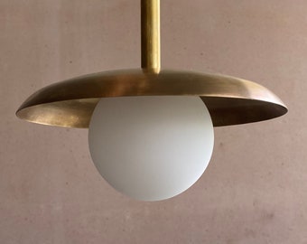 Aged Brass Pendant Light • The Pearl Pendant • Petite Pendant Light