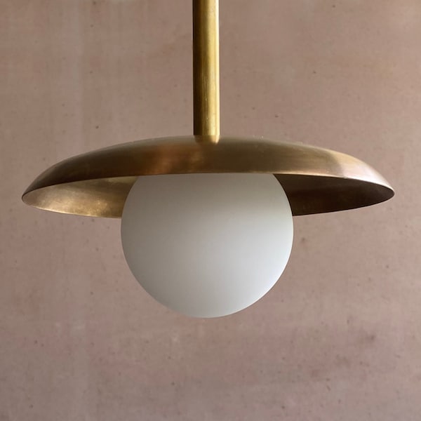 Aged Brass Pendant Light • The Pearl Pendant • Petite Pendant Light