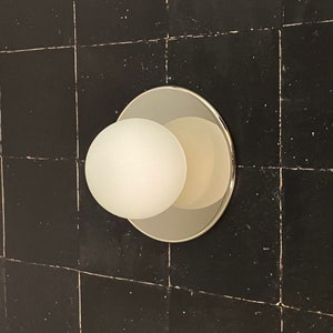 Polished Nickel Wall Sconce • "The Mini-Chelsea" • Vanity Light Fixture • Small Flush Mount Light
