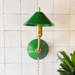 Burgundy Plug in wall sconce The Bungalow Light Dimming Wall Lamp Green