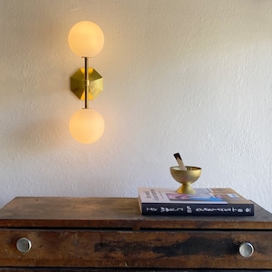 Bistro Double-Sconce • Bathroom Vanity Light • Brass Art Deco Lighting