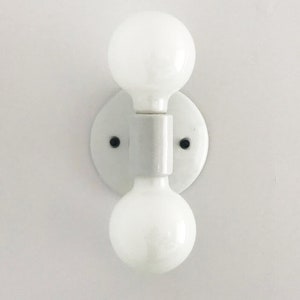 Double Wall Sconce • "Duet" • Porcelain Black and White Wall Light • Bathroom Fixture • Wall Sconce