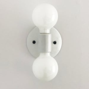 Double Wall Sconce • "Duet" • Porcelain Black and White Wall Light • Bathroom Fixture • Wall Sconce