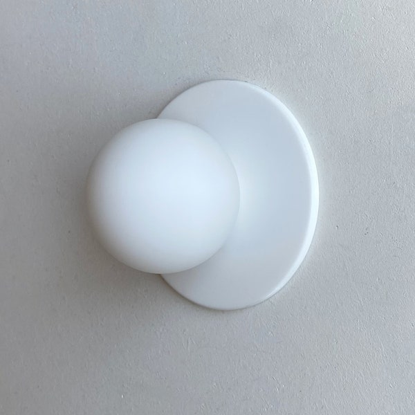 Modern White Wall Sconce • "The Mini-Chelsea" • Vanity Light Fixture • Small Flush Mount Light