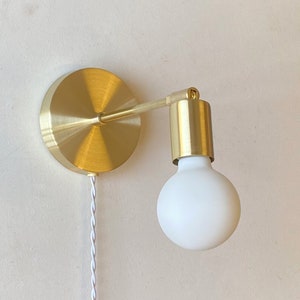 Plug in wall sconce • Alice • Modern adjustable minimalist light • brass minimalist bedside lamp