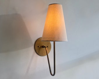 Aged Brass Wall Sconce • "Scoop Sconce" • Multiple Finishes • Black Wall Light • Bathroom Vanity Sconce