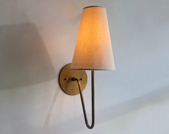 Wandkandelaar van verouderd messing • 'Scoop Sconce' • Meerdere afwerkingen • Zwarte wandlamp • Badkamerijdelheid schans