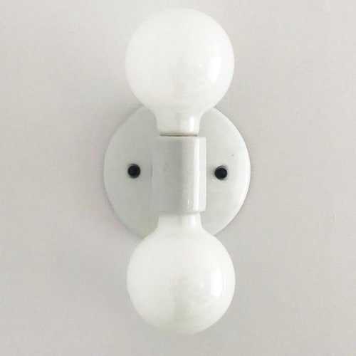 Double Wall Sconce Duet Porcelain Black And - Double Wall Sconce Bathroom Double Wall Sconce Duet Porcelain Black And - Double Wall Sconce Bathroom