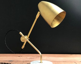 Modern Desk Lamp • Gerald • Marble Table Lamp • Midcentury Modern Accent Lamp • Bedside Light