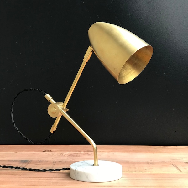 Modern Desk Lamp • Gerald • Marble Table Lamp • Midcentury Modern Accent Lamp • Bedside Light