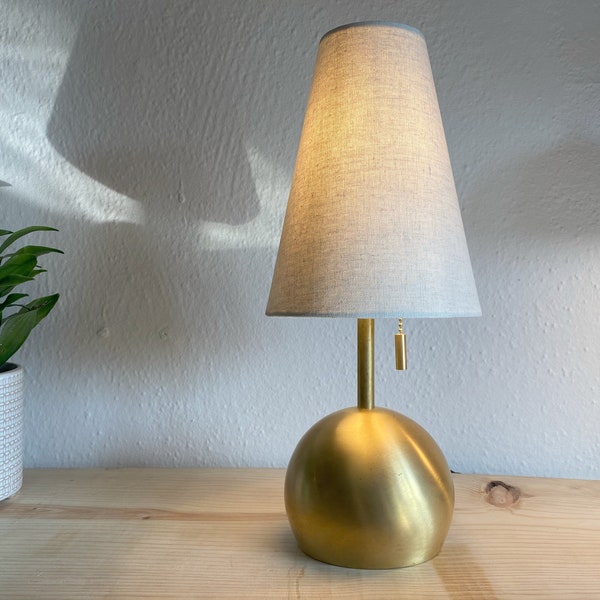 Small table lamp • Jack • Linen and Brass Accent Lamp • Modern Table Lamp