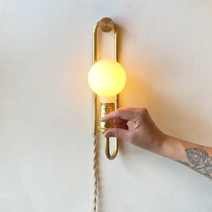 Plug-in wall sconce • The "Off-cut" lamp • Dimmable Accent Lamp • Brass Bedside Light • Hanging Wall Lamp