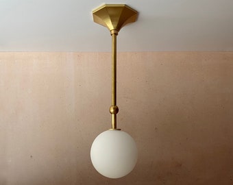 Globe Pendant Light • The Bistro Pendant • Handmade Glass Ceiling Light