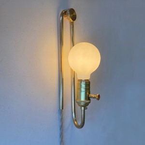 Plug-in wall sconce The Off-cut lamp Dimmable Accent Lamp Brass Bedside Light Hanging Wall Lamp image 4