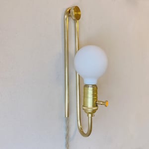 Plug-in wall sconce The Off-cut lamp Dimmable Accent Lamp Brass Bedside Light Hanging Wall Lamp image 3