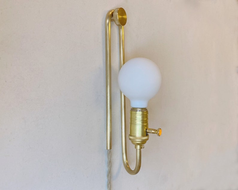 Plug-in wall sconce The Off-cut lamp Dimmable Accent Lamp Brass Bedside Light Hanging Wall Lamp image 3