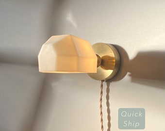 QUICK SHIP • Plug in Wall Sconce • Ira • Dimmable Wall Lamp • Bedside Reading Light