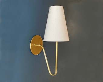 Brass Wall Sconce • "Scoop Sconce" • Black Wall Light • Bathroom Vanity Sconce