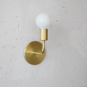 Modern Brass Sconce Roy Simple wall light Mid century modern Danish modern Minimalist bedside light image 3