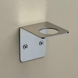 Pump Bottle Holder • Polished Nickel Bracket •  Wall Mounted Soap Bracket