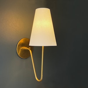 Aged Brass Wall Sconce Scoop Sconce Multiple Finishes Black Wall Light Bathroom Vanity Sconce image 7