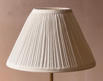 Soft White Pleated Lampshade – Classic Fabric Empire Shade for Table Lamps, Floor Lamps, or Wall Sconces