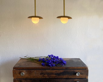 Aged Brass Pendant Light • The Pearl Pendant • Petite Pendant Light