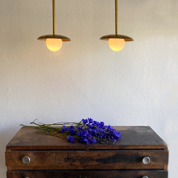 Aged Brass Pendant Light • The Pearl Pendant • Petite Pendant Light