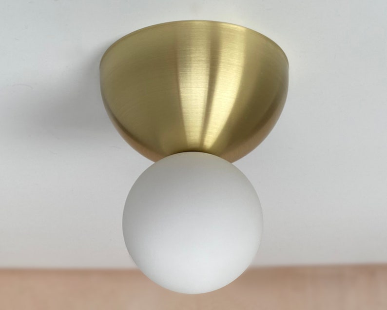 Flush Mount Ceiling Light Amelia Aged Brass Light Fixture image 2