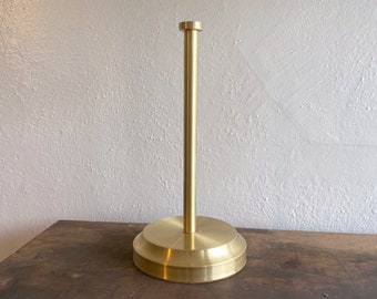 Paper Towel Holder • Unlacquered Brass Standing Paper Towel Holder