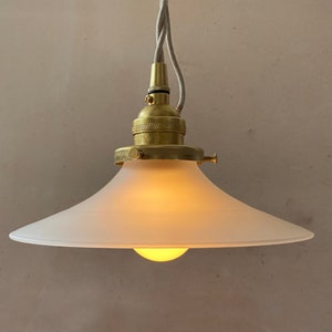 Kitchen Pendant Light English Cord Pendant Fabric Twist Cord Pendant White Glass Shade