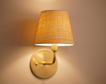 Unlacquered Brass Wall Sconce • Dean • Classic Bathroom Vanity Sconce